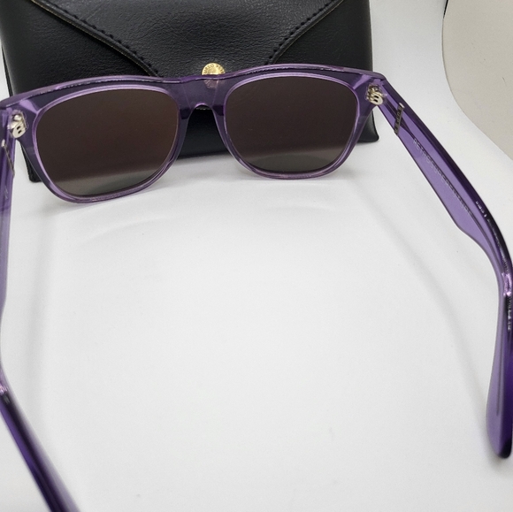 New RetroSuperFuture Purple Acetate Flat Frame Gold Mirror Lens Sunglasses - Picture 2 of 6